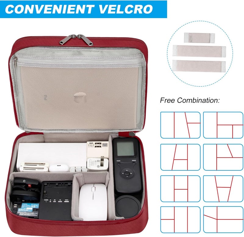 CILLA Electronic Organizer Travel Case, Travel Cord Organizer Case Portable Waterproof Cable Organizer Bag for Charger, Cord, USB, Power Bank, Earphone - Image 5
